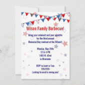 Invitation blanche et bleue rouge de bannière (Devant)