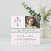 Invitation blanche et rose de photo de (Debout devant)