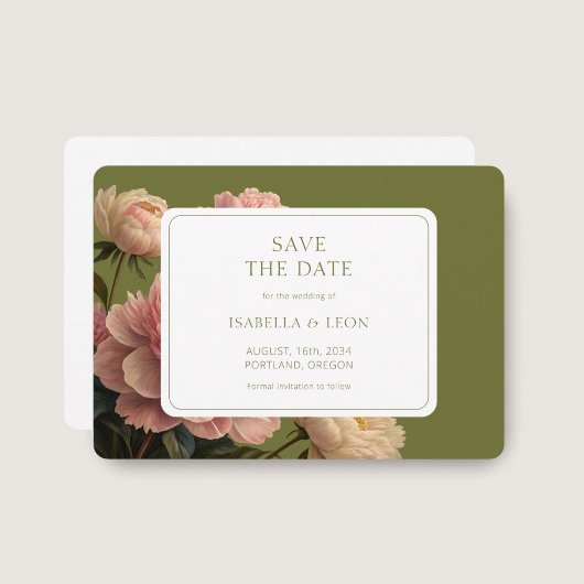 Invitation BLANCHE | Mariage Rose Vintage vert olive
