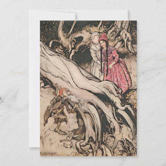 Invitation Blanche-Neige et Rose Rouge par Arthur Rackham (Devant)