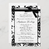 invitation blanche noire de Fête de la mariée de (Devant / Derrière)