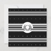 Invitation blanche noire de noces d'argent d'art (Dos)