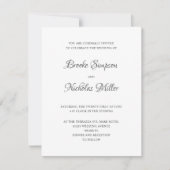 Invitation BLANCHE | NUMÉRIQUE Simple Élégant Mariage minimal (Devant)