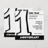 Invitation blanche pour le premier anniversaire Si (Devant / Derrière)