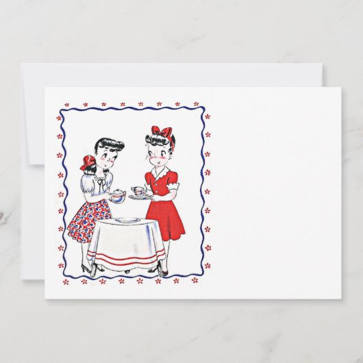 Invitation blanche pour une soirée thé entre amis  (Devant)