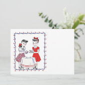 Invitation blanche pour une soirée thé entre amis  (Debout devant)