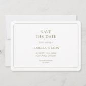 Invitation BLANCHE | Rose vert olive moderne Sauvez la date (Devant)