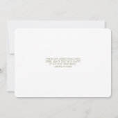 Invitation BLANCHE | Rose vert olive moderne Sauvez la date (Dos)