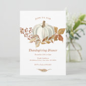 Invitation Blancs Citrouille Automne part Thanksgiving (Debout devant)