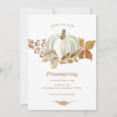 Invitation Blancs Citrouille Fall laisse l'invitation de l'ac (Devant)