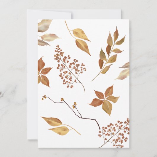 Invitation Blancs Citrouille Fall laisse l'invitation de l'ac (Dos)