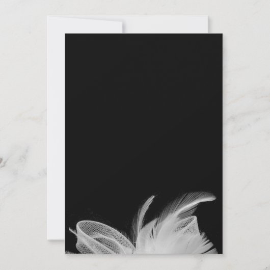 Invitation Blancs de 5x7 pour Plumes Blanches (Devant)