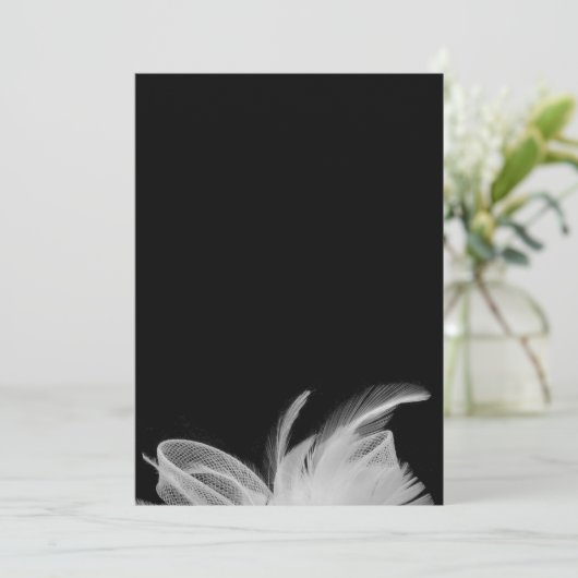 Invitation Blancs de 5x7 pour Plumes Blanches (Debout devant)