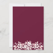 Invitation Blancs en cascade guirlande bordeaux mariage (Dos)