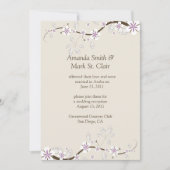 Invitation Blancs et fleurs de lavande sur Mariage Ecru Post (Devant)