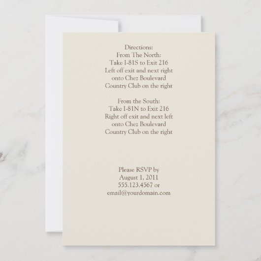 Invitation Blancs et fleurs de lavande sur Mariage Ecru Post (Dos)