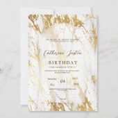 Invitation Blancs et or Elegant Luxe Marbre chic (Devant)
