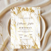 Invitation Blancs et or Elegant Luxe Marbre chic