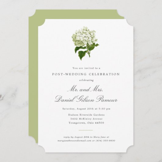 Invitation Blancs Hydrangea Grand-millénaire de l'après-maria (Devant / Derrière)