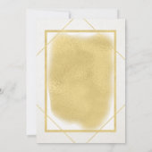 Invitation Blancs ivoire faux or encadré fête d'anniversaire (Dos)