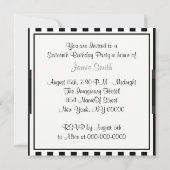 Invitation Blancs Noir Doux Blancs 16 Fête Invit (Dos)