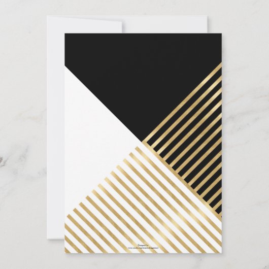 Invitation Blancs Noir Géométrique Or Grilles Design moderne (Dos)