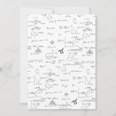 Invitation Blancs Noir Lettering Mathématiques Graduation (Dos)