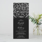 Invitation Blancs Noirs Botanique Tout en un Mariage Inviter (Debout devant)