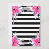 Invitation Blancs noirs et blancs Pink Floral Moderne Botaniq (Dos)