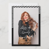 Invitation Blancs noirs Moderne Minimaliste Graduation (Devant)