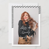 Invitation Blancs noirs Moderne Minimaliste Graduation (Devant)