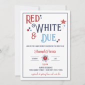 Invitation Blancs rouges et Baby shower dû (Devant)