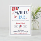Invitation Blancs rouges et Baby shower dû (Debout devant)