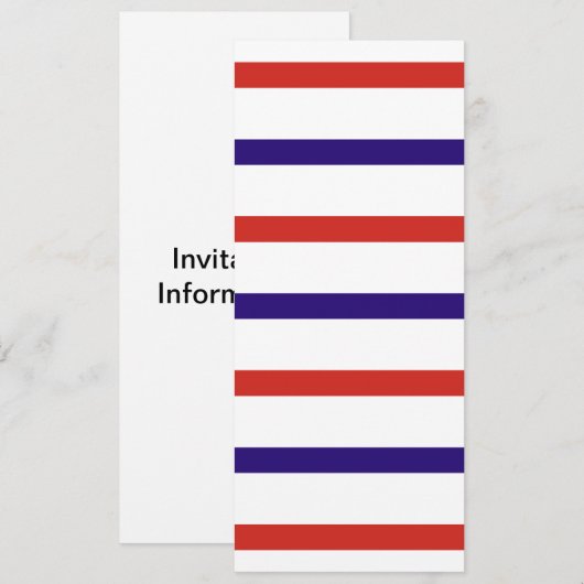 Invitation Blancs rouges et bleus (Devant / Derrière)