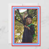 Invitation Blancs rouges et Bleus Photo Graduation Party (Dos)