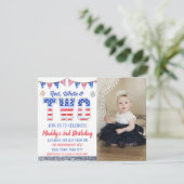 Invitation Blancs rouges et deux photos d'anniversaire du 4 j (Debout devant)