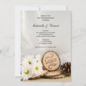 Invitation Blancs rustiques Baies Bois Mariage de poste Brunc (Devant)