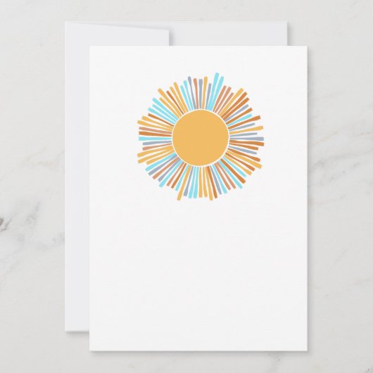 Invitation Blank Ajouter Votre Propre Boho Sun Voici Le Solei (Devant)