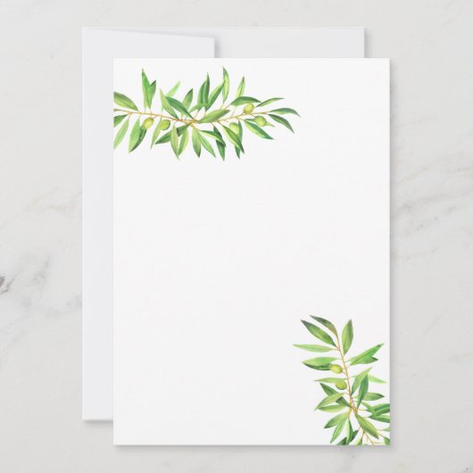 Invitation Blank Ajouter Votre Propre Branche D'Olivier Sage  (Devant)