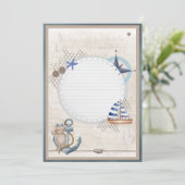 Invitation Blank Ajouter Votre Propre Image Ahoy Nautical Adv (Debout devant)