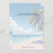 Invitation Blank Seaside Summer Blue Elegant Pretty Wedding  (Devant / Derrière)