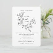 Invitation Blason Botanique Élégant avec Code RSVP Mariage (Debout devant)