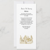 Invitation Blason de château héraldique vintage #2 Faux or (Dos)