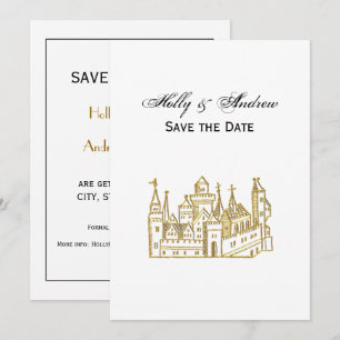 Invitation Blason de Château Héraldique Vintage #2 Faux Or