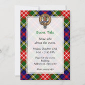 Invitation Blason de Clan Christie sur tartan (Devant)