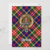 Invitation Blason de Clan Christie sur tartan (Dos)