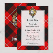 Invitation Blason de Clan Cunningham sur tartan (Devant / Derrière)