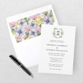 Invitation Blason de monogramme floral formel de mariage