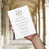 Invitation Blason de monogramme floral formel de mariage