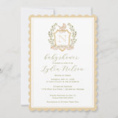 Invitation Blason de monogramme pour poussette | Cadeau de na (Devant)